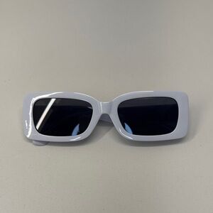 Stylish White Rectangular Sunglasses